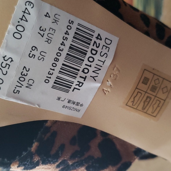 NWT TOPSHOP Destiny Animal Print Block Heel Sandals Size 37 - Picture 8 of 9